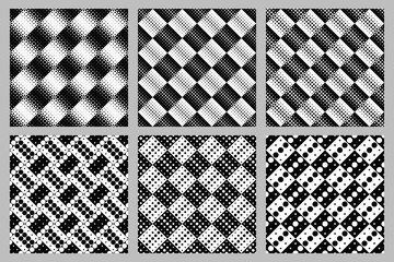Poster - Geometrical  circle pattern background set - abstract  vector graphic designs from dots