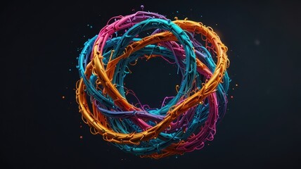 Poster - Explaining Quantum Entanglement With Colorful Abstract Representation and Swirling Patterns