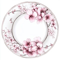 Sticker - Delicate pink floral wreath with various blooms and greenery on a light background