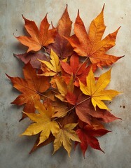 Wall Mural - Colorful Autumn Maple Leaves: Fall Foliage Background