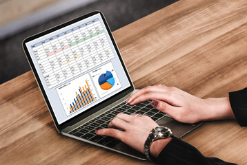 Business data dashboard provide business intelligence analytic for marketing strategy planning snugly with big data set to analyze customer demands and foreseeing business future