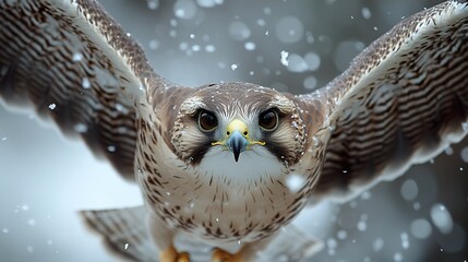 Poster - Majestic Hawk in Flight: A Close-Up Portrait