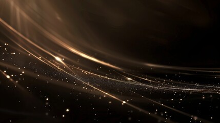 Wall Mural - A dark background with a gold line that is wavy and has a lot of sparkles