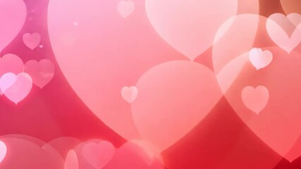 Poster - Animated background with pink hearts floating and shining, perfect for romantic videos, wedding projects, valentine's day, and love-themed content