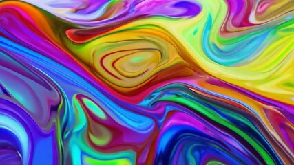 Poster - Swirling vibrant colors blend together, creating a mesmerizing display of fluid art. The captivating patterns showcase a dynamic interplay of hues, forming an abstract masterpiece