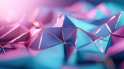 Poster - Abstract Geometric Patterns in Blue and Pink Tones