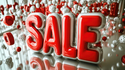 red and white sale graphic christmas season 