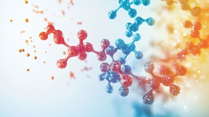 Poster - Molecular structure visualization, colorful abstract design
