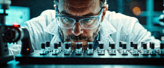 Scientist or doctor performing scientific experiments in a laboratory