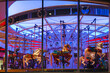 © Kirk Fisher - View inside the illuminated Looff Carrousel merry-go-round with it's lilac purple colored lights and vintage horses in downtown Riverfront Park, Spokane, Washington.