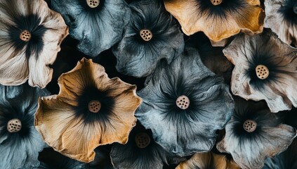 Poster - A beautiful dark abstract exotic flower adorned with luxurious dark ink patterns.