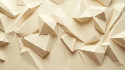 Poster - White, polygonal 3D wallpaper with tetrahedrons.