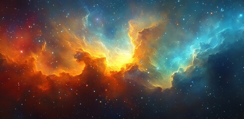 Wall Mural - stunning galaxy cloud nebula. universe science astronomy. wallpaper of a supernova in space