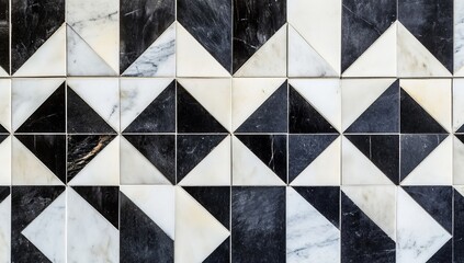 Poster - monochrome gray and white marble mosaic tile texture for backgrounds and wallpapers