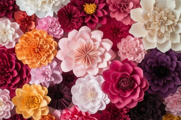 Wall Mural - Beautiful fantasy vintage flower Ai generated 3D floral wallpaper color variation