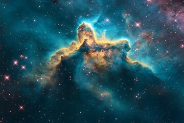 Wall Mural - a space cosmic background featuring supernova nebulas and stars, a glowing mysterious universe