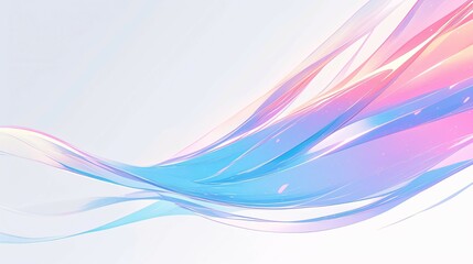 Poster - Abstract Swirling Blue and Pink Lines on a White Background