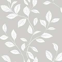 For surface design and other design projects, this seamless pattern with willow trees and leaves has a light blue background. Monochrome realistic line art.