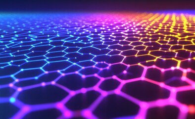 Poster - Stream of big data moving through the Internet. Network lines connected by blockchain. Concept of AI, digital communication, research in science, and 3D illustration of neuronal cells.