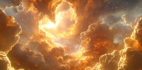 Poster - Cloud nebula in space. Starry night sky. Cosmos science. Wallpaper of supernovas.