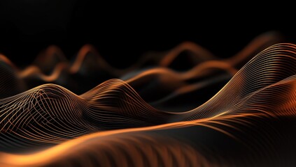 Poster - With generative lines and a glowing brown background, this is an abstract background.