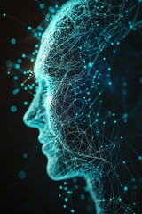 Poster - Background of abstract network connection. Background of big data. Background of technology. Wallpaper of generative AI. Background of digital network connection.
