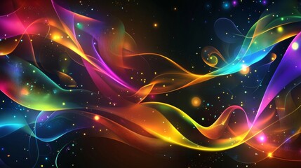Poster - A modern digital abstract 3D background, suitable for describing network abilities, technological processes, digital storages, science, education, etc. Copy space.