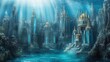 © Halina Berah - The ancient underwater city of Atlantis, ocean scene, fantasy wallpaper background