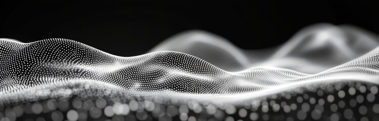 Poster - Modern technology background abstract wave of particles. Abstract wave of particles. Futuristic wave of particles.