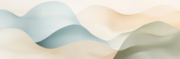 Poster - The header features a subtle abstract waves illustration in tones of dark gray, teal blue, and light slate gray