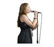 © Alene Pierro - Female performer on stage. Portrait of a woman singing into a microphone. No background png.