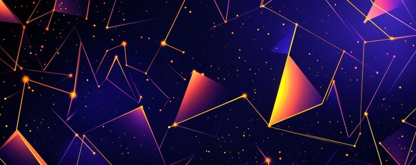 Poster - Decorative triangle shape background with abstract geometric shapes