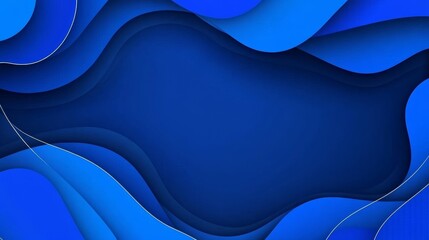 Poster - The abstract blue background is a modern texture design poster banner background incorporating blue waves, water waves, and lines in the sky.