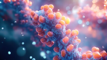 Wall Mural - microscopic view of a cell structure - scientific illustration