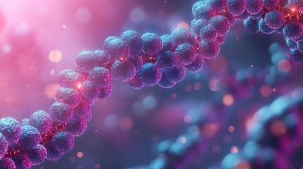 Wall Mural - dna helix: a 3d render of the building blocks of life