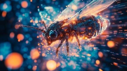 Wall Mural - futuristic little mechanical insect