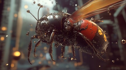 Wall Mural - futuristic little mechanical insect