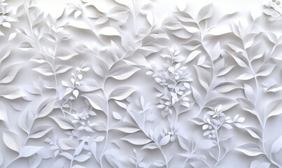 Wall Mural - Grass and leaves painted in white, Background for wallpapers and cards, Stock