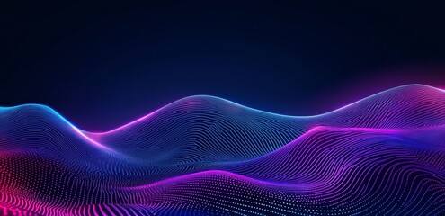 Poster - Digital background. Big data visualization. Futuristic technology wave. 3D rendering.