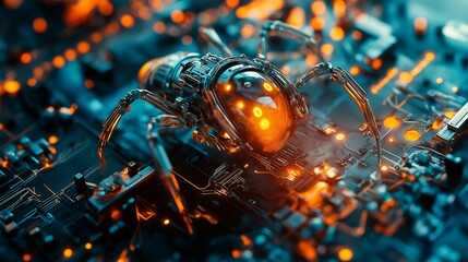 Wall Mural - futuristic little mechanical insect