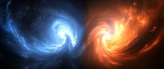 Wall Mural - the abstract colorful wallpaper 21:9 is a realistic image with colorful galaxies, supernovas, stars 