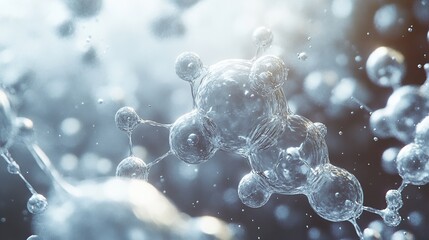 Wall Mural - abstract molecular structure: a 3d render of a complex molecule