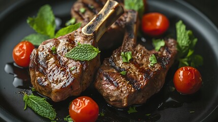 lamb chops with mint and summer salad a ketogenic diet meal