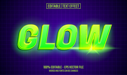 Wall Mural - glow editable text effect