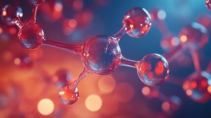 Wall Mural - abstract science: a 3d rendered atom model