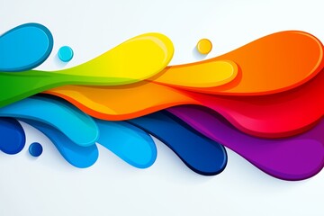 Poster - Abstract colorful liquid shapes on a white background.