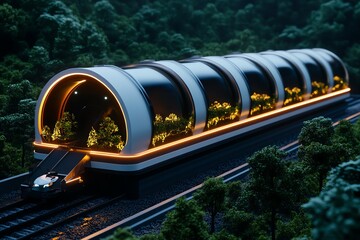 Poster - A futuristic carbon capture facility, where advanced technology pulls CO2 from the air and stores it underground to help reverse climate change