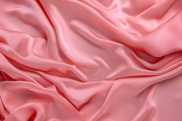 Aufkleber - Close-up of crumpled pink silk fabric with delicate, smooth texture. Shiny, soft, and elegant material with crease and ripple pattern. Suitable for fashion, textile, and design industry.