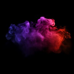 Wall Mural - bold red and purple smoke creating dramatic effects on black image