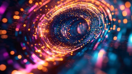 Wall Mural - captivating abstract design of swirling energy in vibrant fractal style image